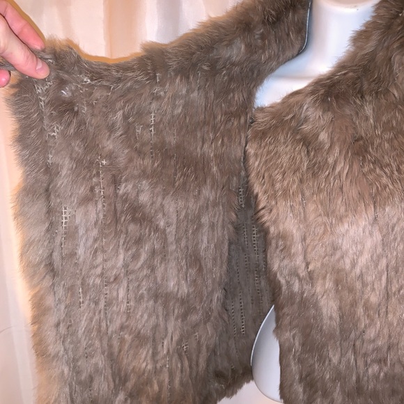 NWT auth OAKWOOD woven RABBIT FUR vest $550 size 2